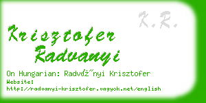 krisztofer radvanyi business card
